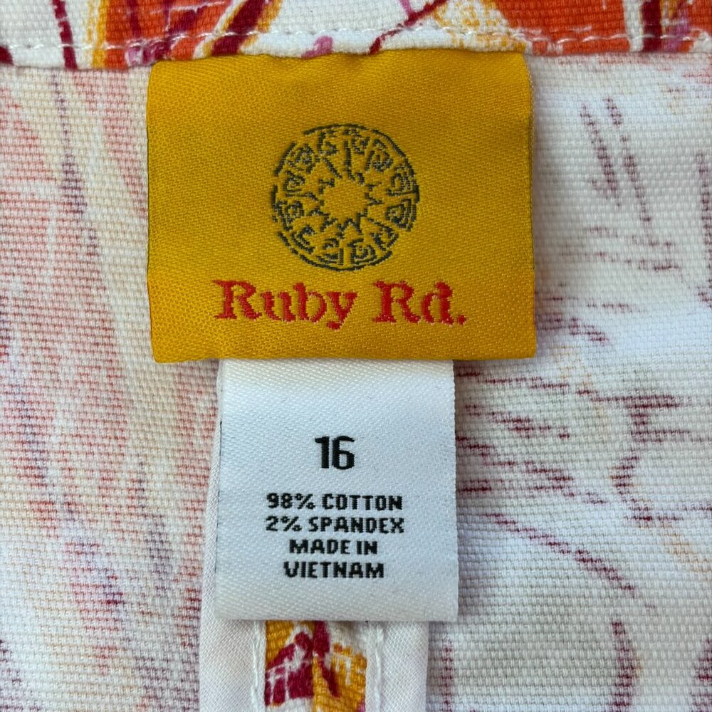 Ruby Rd Snap Front Jacket Island Tropical Raffia … - image 11